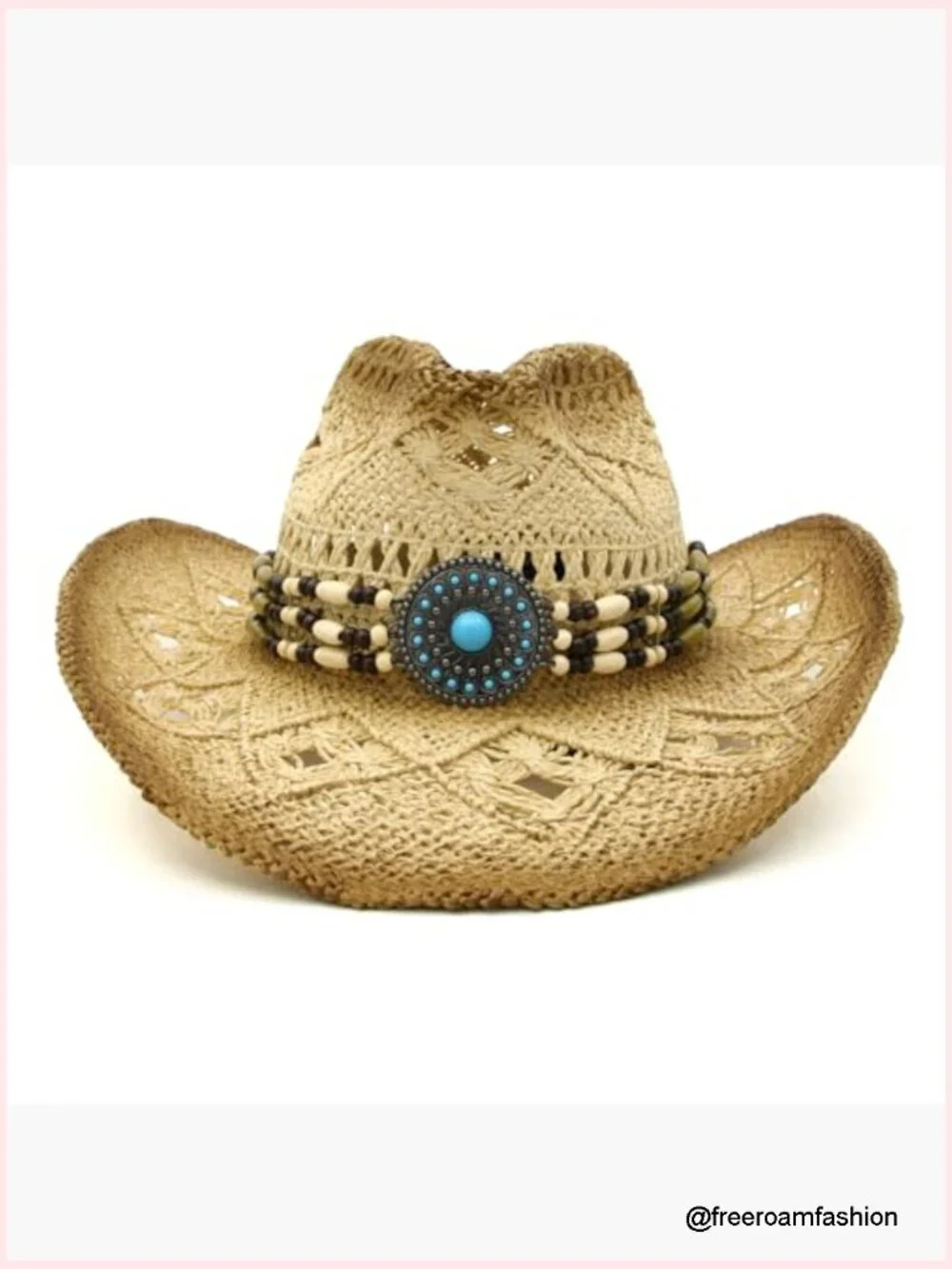 Straw Cowboy Hat Wide Brim Western Cowgirl Cowboy Summer